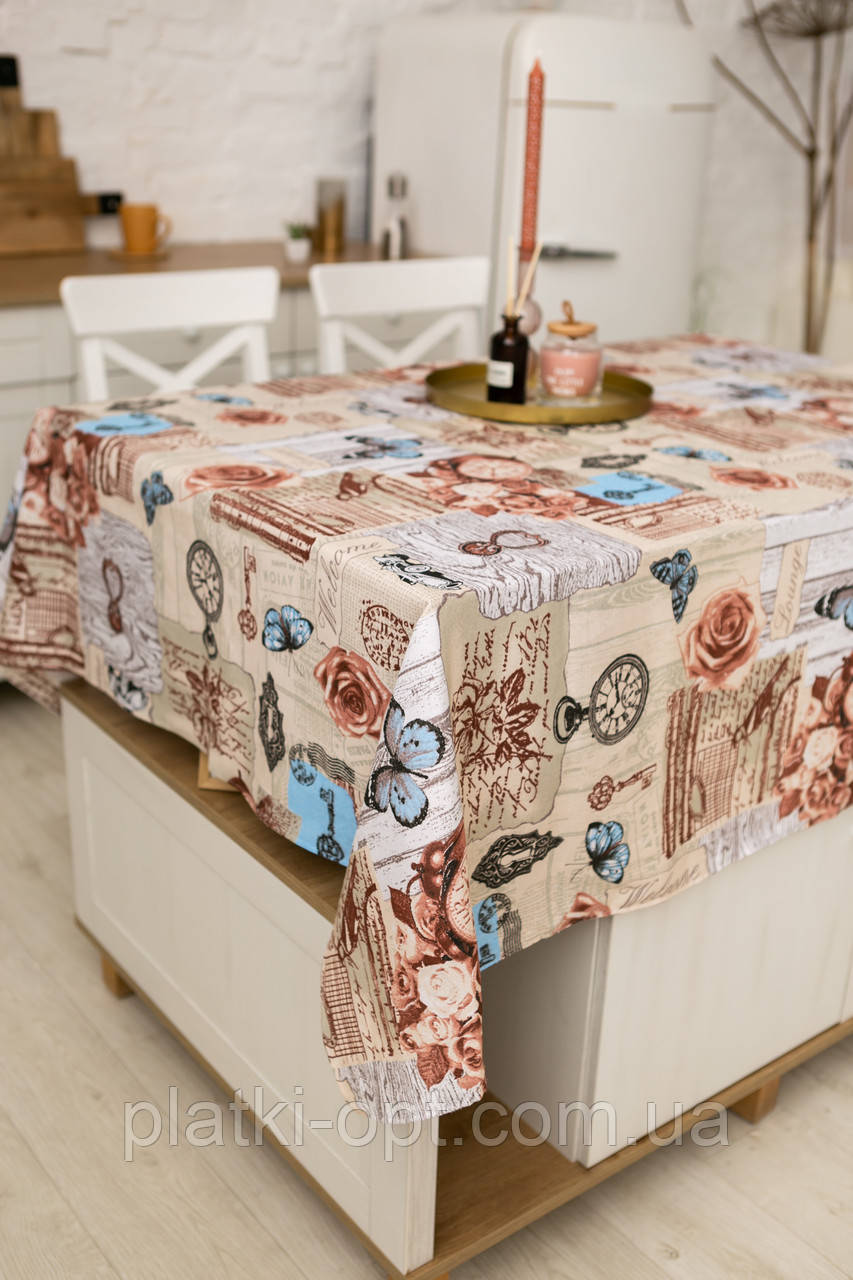Скатертина лляна "Рідендо" 2.2 м х 1.5 м (розкладний стіл), фото 1
