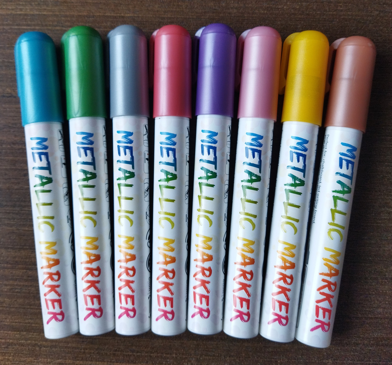 Маркери для грифельних та Led дошок 8 кольорів Sipa Metallic Marker