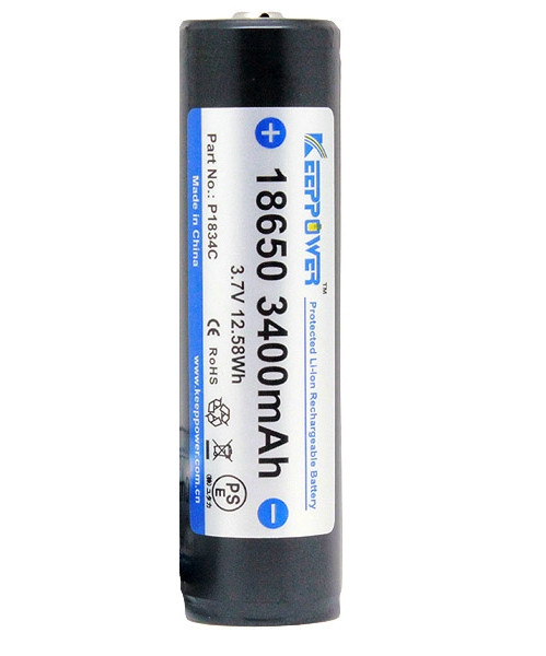 Акумулятор із захистом 18650 Keeppower Samsung Li-ion 3400mAh (P1834C)