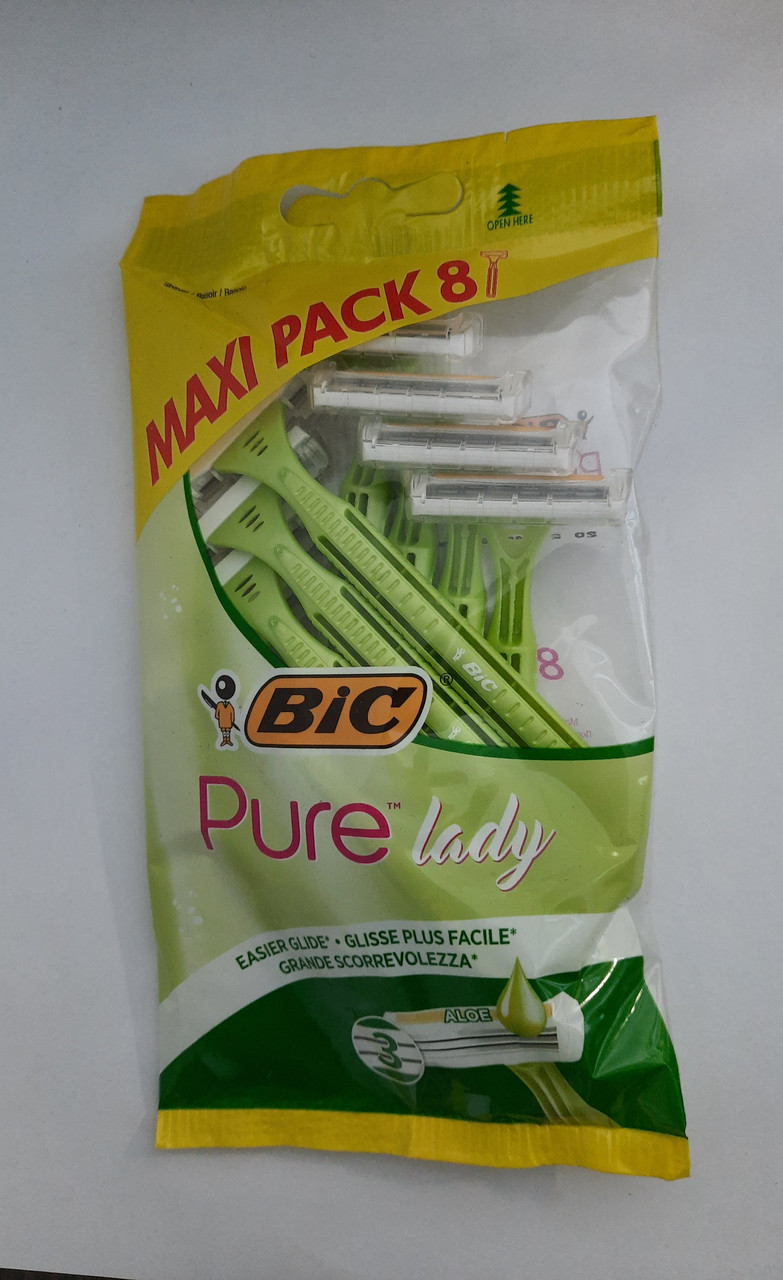 Верстат жіночий одноразовий для гоління (Бик 3 Пюр Леді) Bic Pure 3 Lady 8 шт. оригінал