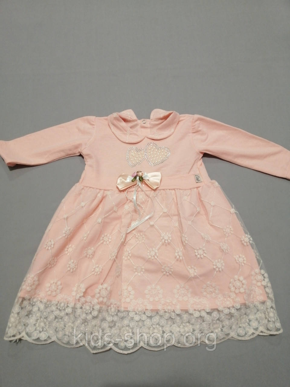 Нарядне персикове плаття для дівчинки , 92, 98 см зріст