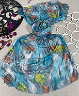 Женский летний шарф-палантин с оригинальным цветочным принтом 70*180 см