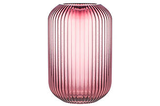 Ваза скляна Tulip dark pink 28см, колір - темно-рожевий