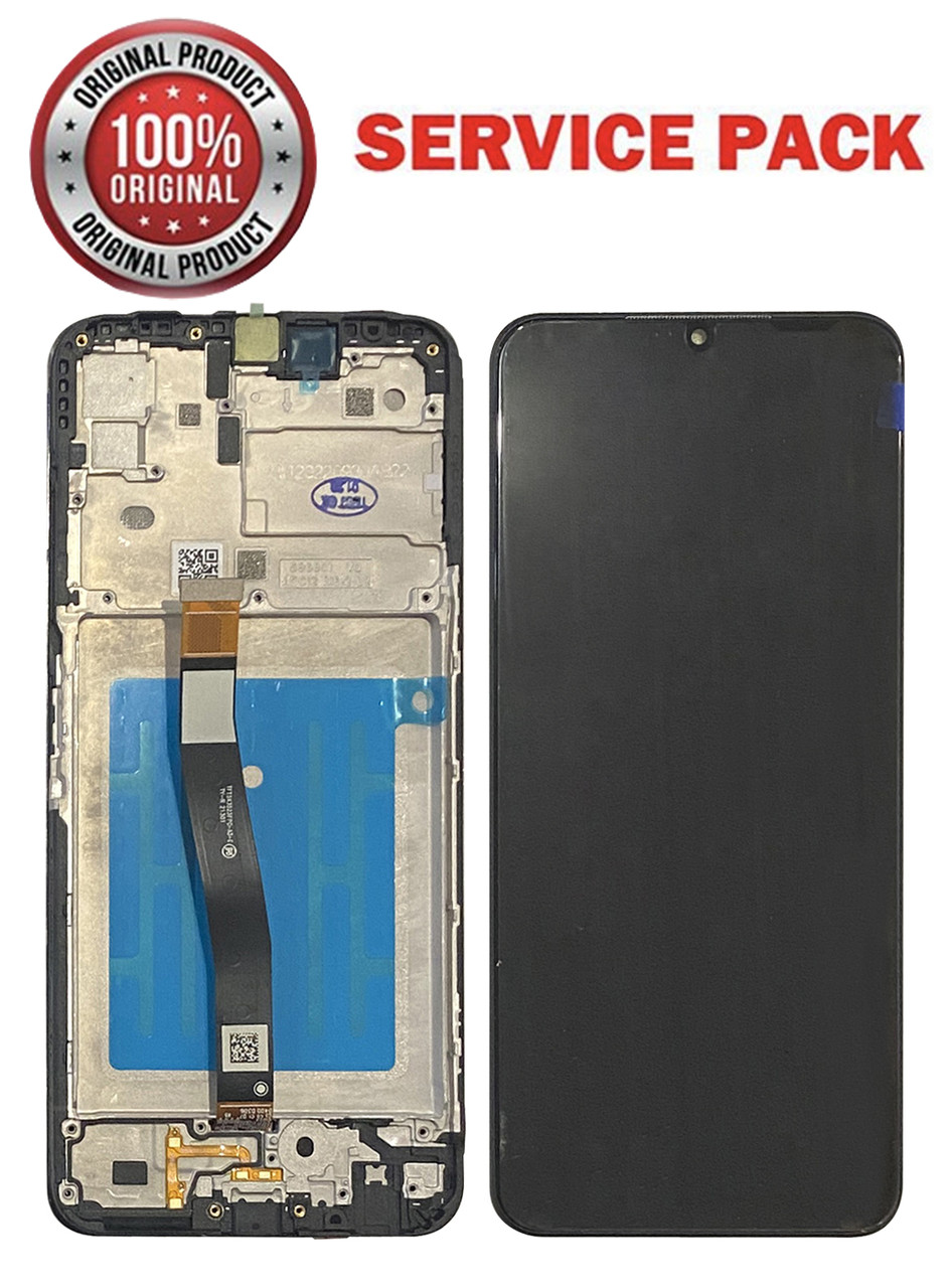 Дисплейний модуль (екран) для Samsung A226 Galaxy A22 5G чорний з РАМКОЮ Оригінал 100% SERVICE PACK
