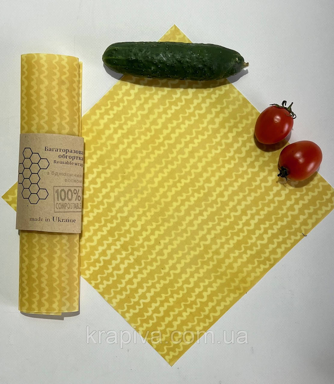 2 шт багаторазова воскова упаковка для продуктів, серветка обгортка вощанка, екоупаковка, вощені серветки
