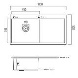 Кухонна мийка Platinum Handmade H-10050 L з крилом, фото 7