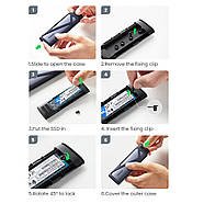 Металевий корпус для SSD накопичувача M.2 NVMe 10Gbps UGREEN Enclosure + кабель Type-C-Type-C (чорний) CM400, фото 9