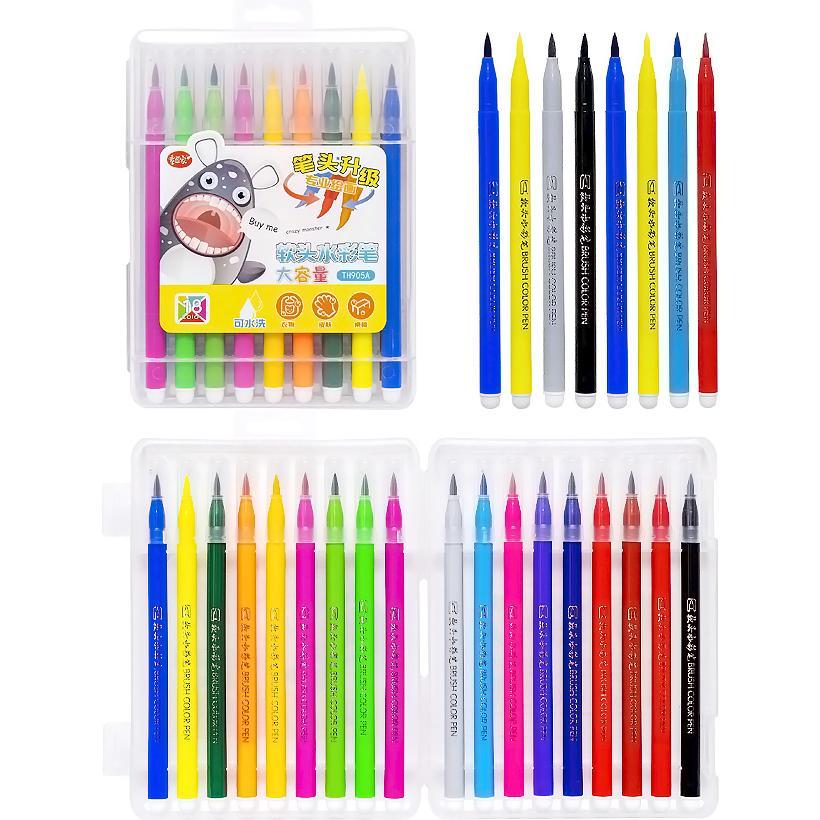 Фломастери 18кол. Брашеві TH905-18  у пласт.боксі