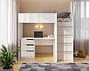 Ліжко-горище «BED-Room 3» + письмовий стіл корпус білий ТМ Viorina-Deko, фото 9