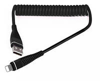 Телефонный кабель Am32 Молния 1м Спиральный USB -кабель для зарядки телефона Quick Charge 3.0 2.4a