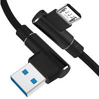 Телефонный кабель Am30 Микро-USB 1M Угол USB -угловой кабель для зарядки телефона Quick Charge 3.0 2.4a