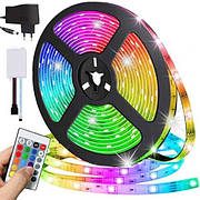 Світлодіодна стрічка RGB 5 м 230 В живлення 300 світлодіодів 5 режимів освітлення
