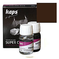 Краска для обуви + средство для подготовки к покраске Kaps Super Color + Preparer 25 ml 139 Middle Brown
