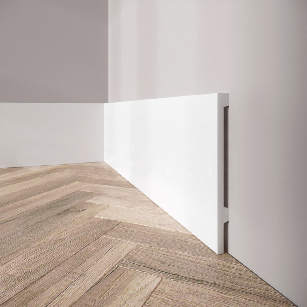 Удароміцний прямокутний плінтус LPC-39 Cezar із дюрополімеру висотою 195 мм. Польща, фото 1