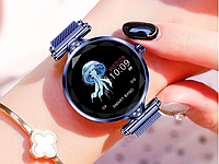 Умные часы водонепроницаемые IP68 модные женские часы с пульсометром СИНИЕ