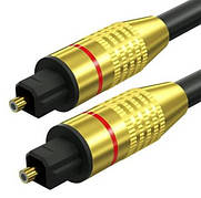 Аудіокабель TS07-3-3M-Black Toslink Optical Cable Золото — Золоті роз'єми Штаб-квартира