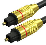 Аудіокабель TS07-1.5-1.5m-black Toslink Optical Cable Золото — Золоті роз'єми Штаб-квартира