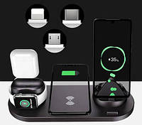 Телефонный кабель WD-01 Qi Docking Station для Apple iPhone AirPods Watch 15 Вт беспроводное зарядное