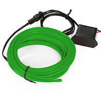 Подсветка в салон автомобиля EL Wire Green 3M Set - Ambient Light El -проволочный оптический волокно с