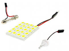 Світлодіодна панель 20 SMD 5050 4x5 + W5W, C5W, T4W Адаптери