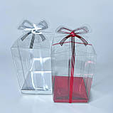 Коробка для сувенірів, 100*100*120(130) мм, пластик, "червона", фото 2