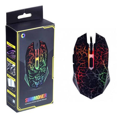 Ігрова компютерна мишка оптична USB RGB вів підсвітку 1200-4000 DPI, 6 кнопок PC-M3, фото 1