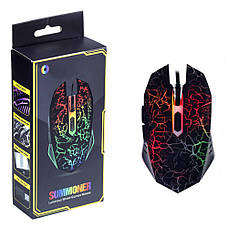 Ігрова компютерна мишка оптична USB RGB вів підсвітку 1200-4000 DPI, 6 кнопок PC-M3, фото 3