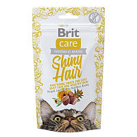 Лакомство для здоровья кожи и шерсти кошек Brit Care Functional Snack Shiny Hair 50 г Акция