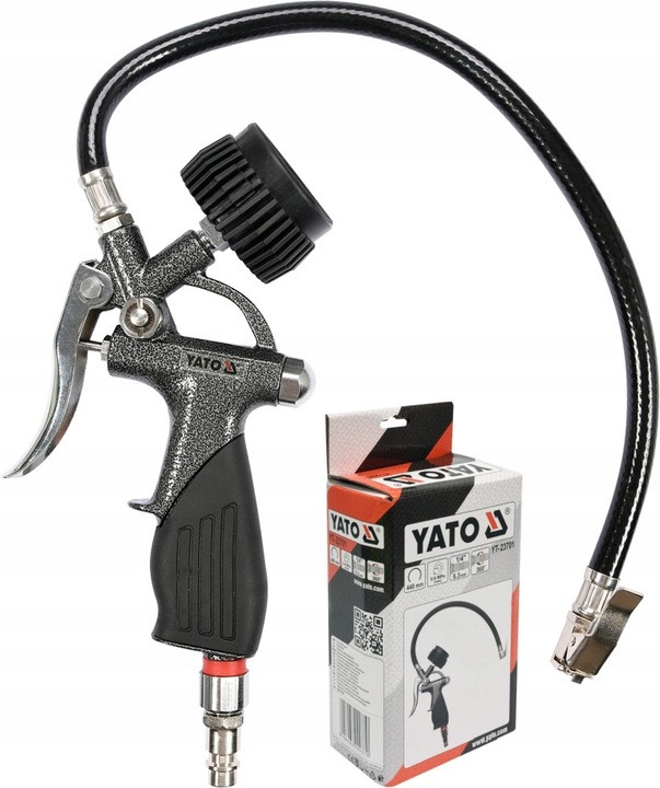 Пістолет для підкачування шин YATO з манометром 1/4" 1 МПА, фото 1