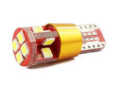 Світлодіодна автомобільна лампочка W5W T10 12 SMD 3030 Gold Canbus