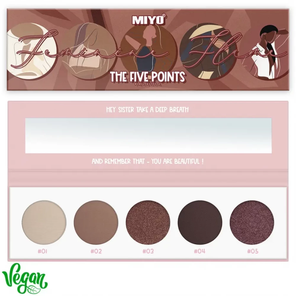 Палетка тіней для повік Miyo Five point, тон 11 Feminine Flame