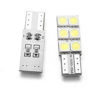 Светодиодная автомобильная лампочка W5W T10 6 SMD 5050 CAN CAN UNILATERAL BUS