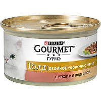 Purina Gourmet Gold Двойное удовольствие с уткой и индейкой 85 г консерва для коше Пурина Гурме Голд