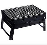 Мангал гриль валіза складана переносна BBQ розбірна портативна з гратами для пікніка 44х30х8см, фото 8
