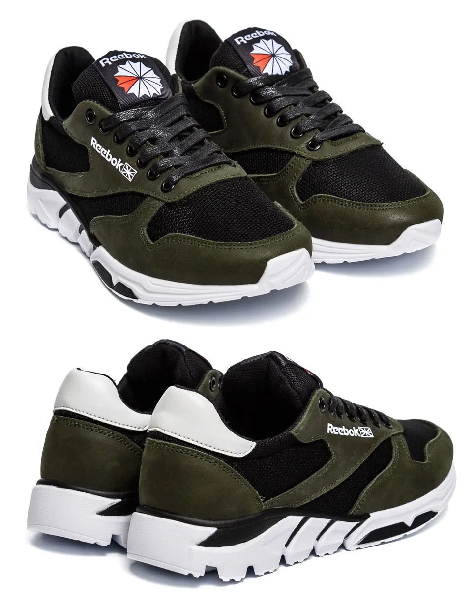 Чоловічі літні кросівки сітка Reebok (Рібок) Classic Green, кеди текстильні зелені, Чоловіче взуття, фото 1