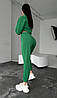 Жіночий костюм спортивний світшот і штани зелений, фото 3