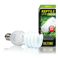 Компактна люмінесцентна лампа Exo Terra «Reptile UVB 100» для опромінення променями УФ-В спектра 26 W, E27 (для