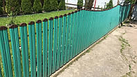 Штахетню пластикову для парканів і огорож, розмір 80х15 мм, колір зелений