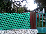Штахетню пластикову для парканів і огорож, розмір 80х15 мм, колір зелений, фото 3
