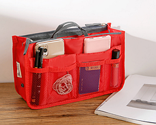 УЦІНКА! Органайзер для сумки Bag in Bag 28х17x10 см. Чорний колір, фото 5