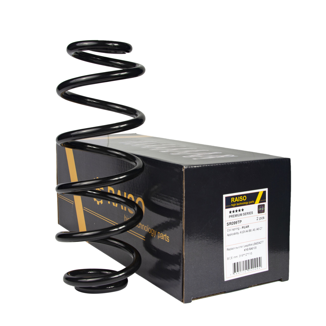 Пружина задня Raiso (Швеція)  Audi A4 (B8), Ауді А4 2007- #SR099TP UAGMHBW4, фото 1