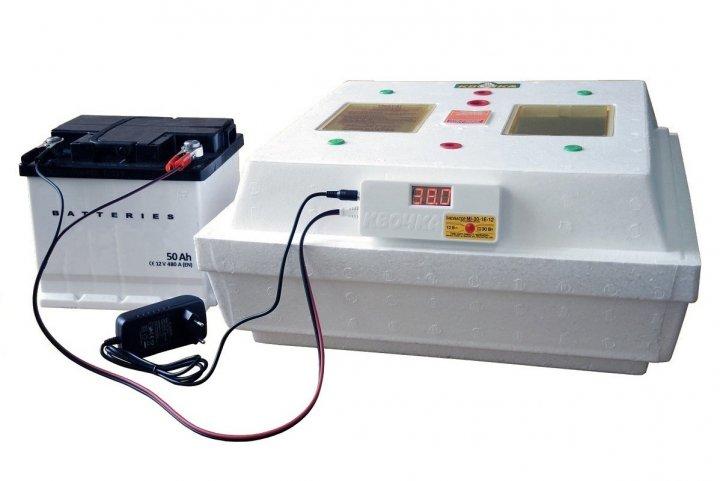 Інкубатор для яєць Квочка MI-30-1E-12RF з підключенням 12 В з датчиком вологості функцією GSM, фото 1