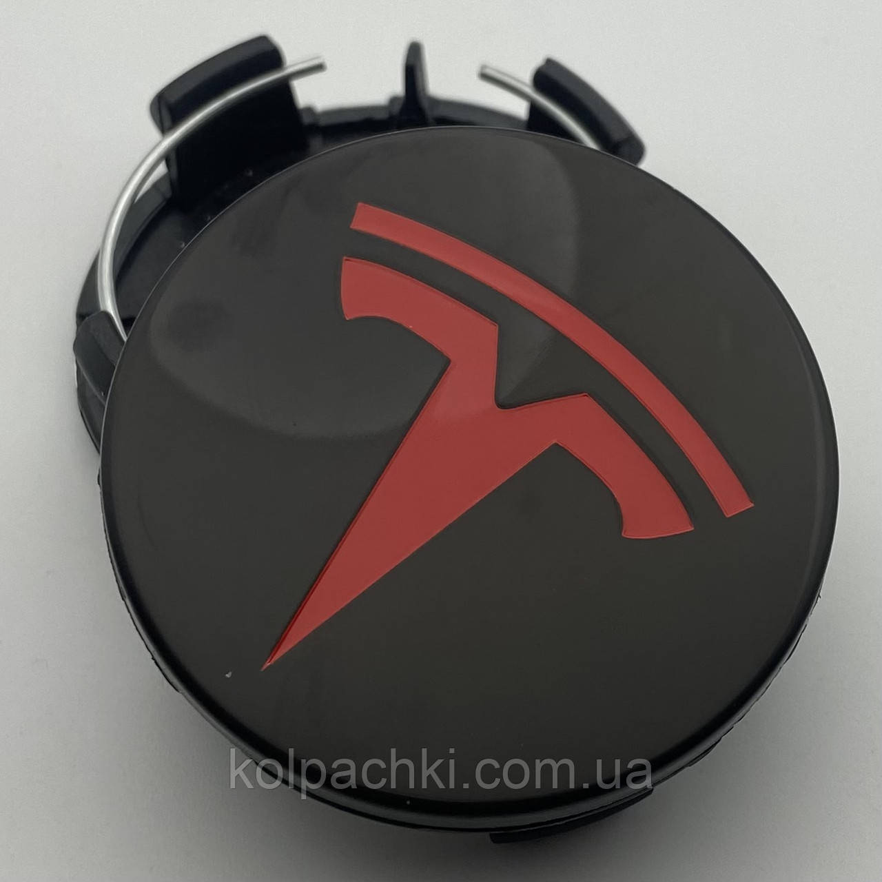 Ковпачок на литі диски Tesla 6005879-00-A 57 мм чорний червоний