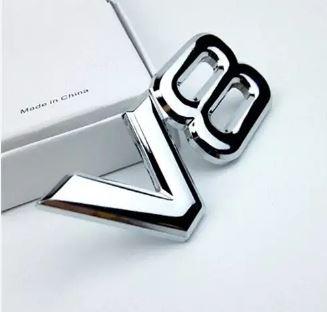 Шильдик емблема напис на багажник Volkswagen V8 колір хром