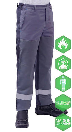 Штани зварювальника Free Work Fenix сірі XXXL 64-66/3-4 (Sp000065330), фото 1