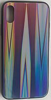 Силиконовый чехол "Стеклянный Shine Gradient" iPhone X / XS (Violet Barca) №8