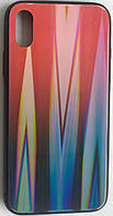 Силиконовый чехол "Стеклянный Shine Gradient" iPhone X / XS (Ruby Red) №16
