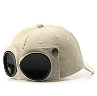 Кепка Бейсболка Hande Made (C.P. Company) с маской Солнцезащитные очки Бежевая, Унисекс WUKE One size