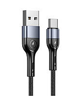 Кабель Usams US-SJ449 U55 Type-C Aluminum Alloy Braided Data Cable 1m Black (SJ449USB01)