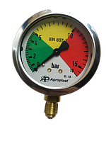 Манометр глицериновый распределителя давления G 1/4 0-16 bar (Польща) итальянская резьба